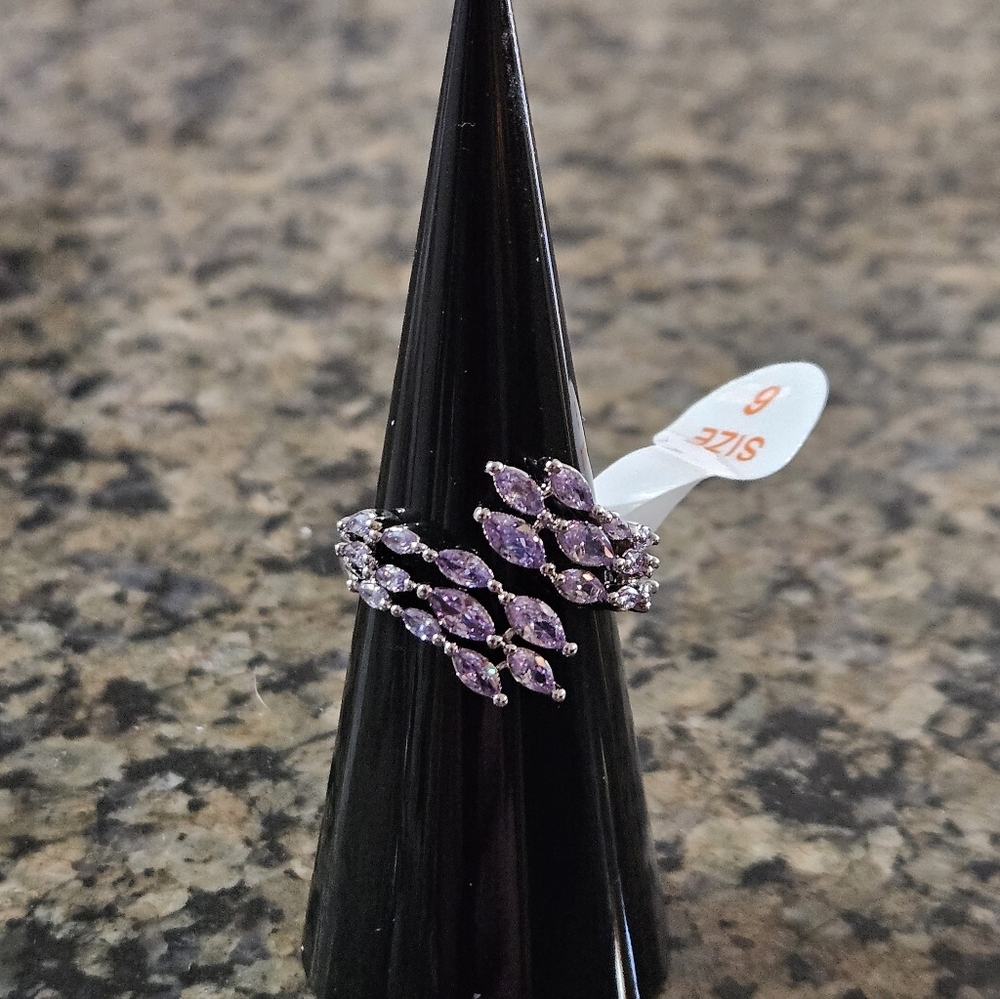 Bomb Party RG94229 “Winged Collision” Lavender Topaz Cubic Zirconia Sz 6